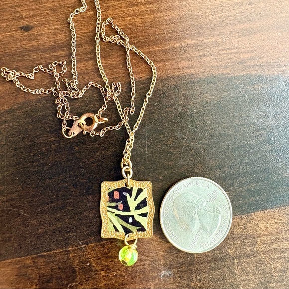 Black & green gold tone necklaces‎ pendant necklace - Picture 2 of 6